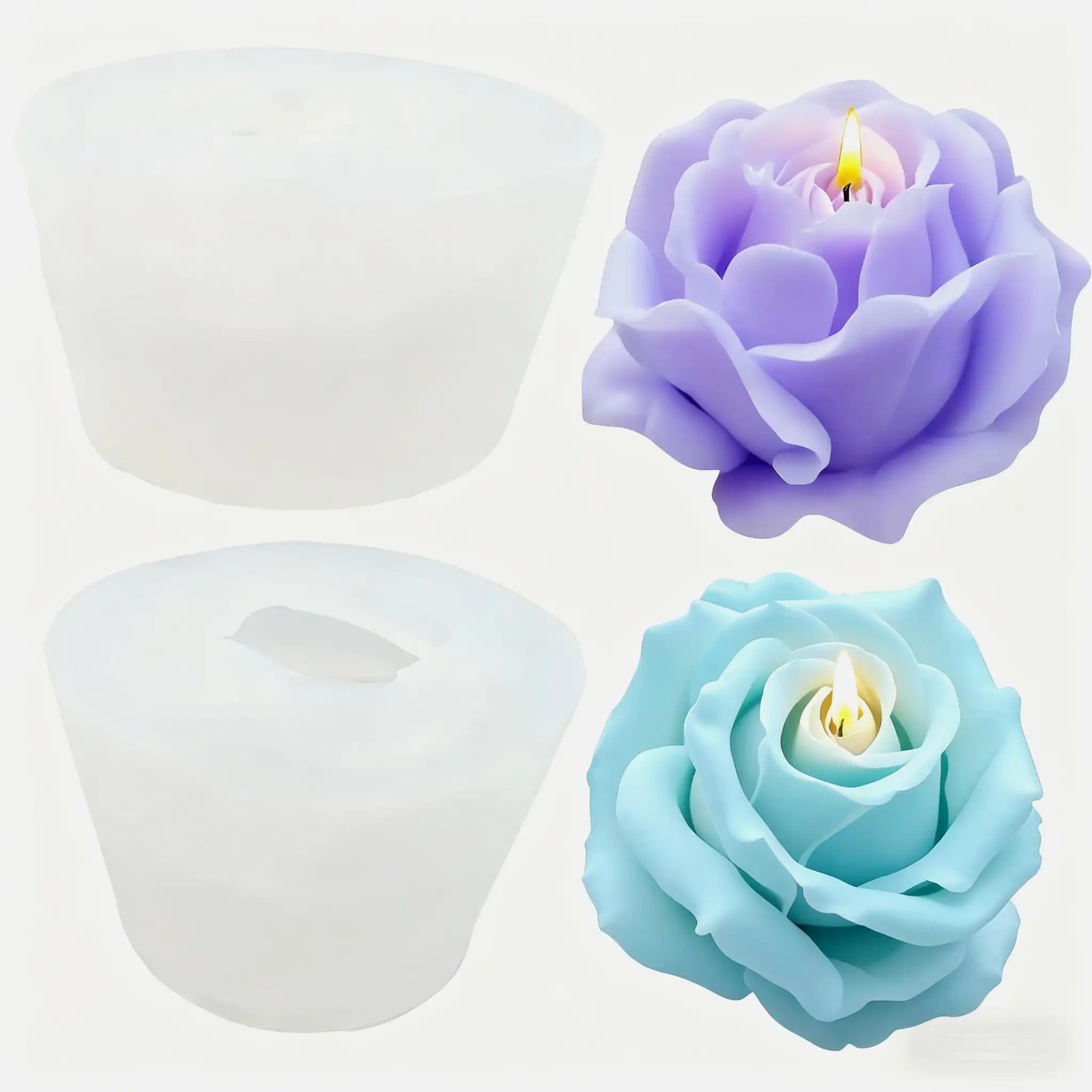 Unity Candle Set - 2 piezas de moldes románticos para