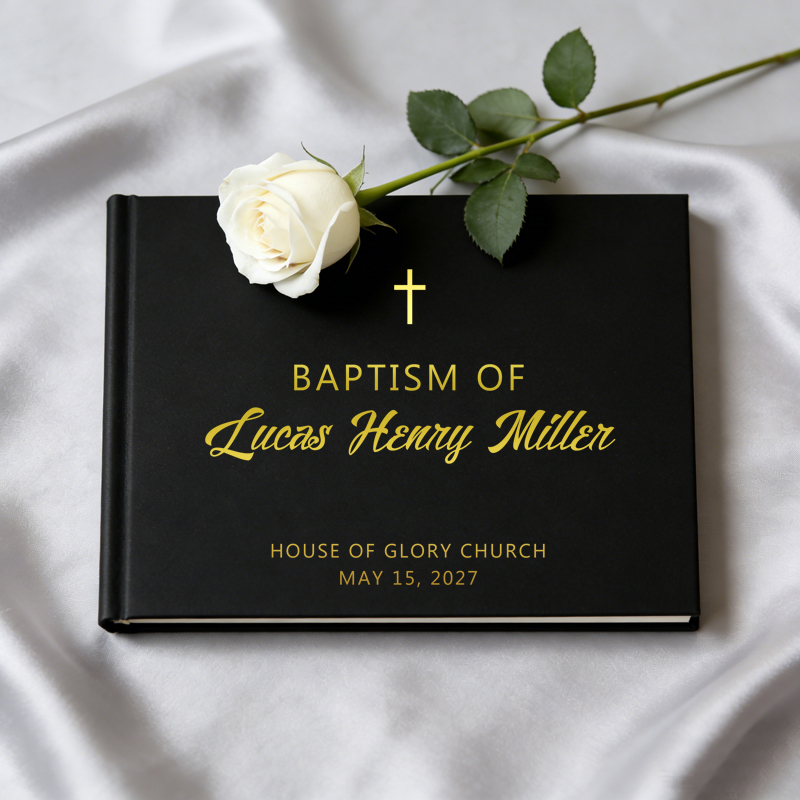 Personalized Guest Book - Libro de Visitas Personalizado para Bautizo,
