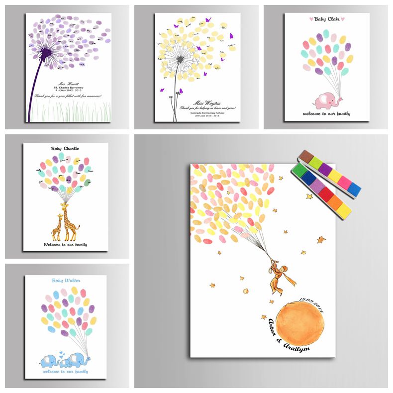 Personalized Guest Book - Libro de invitados personalizado con huella