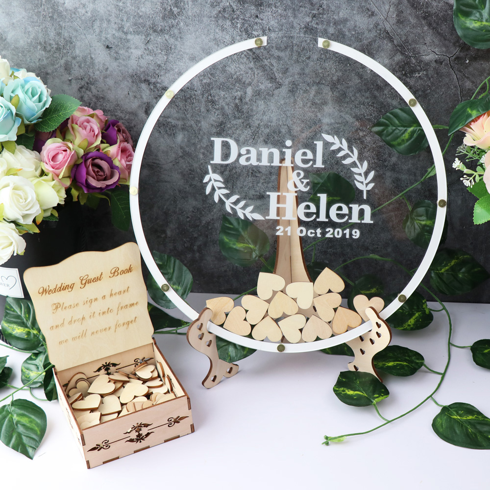 Personalized Guest Book - Libro de invitados de boda redondo