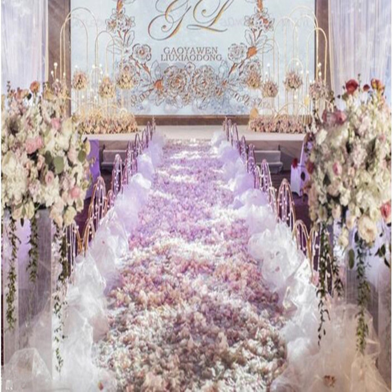 Aisle Runner White - Elegante decoración blanca para bodas, hilo