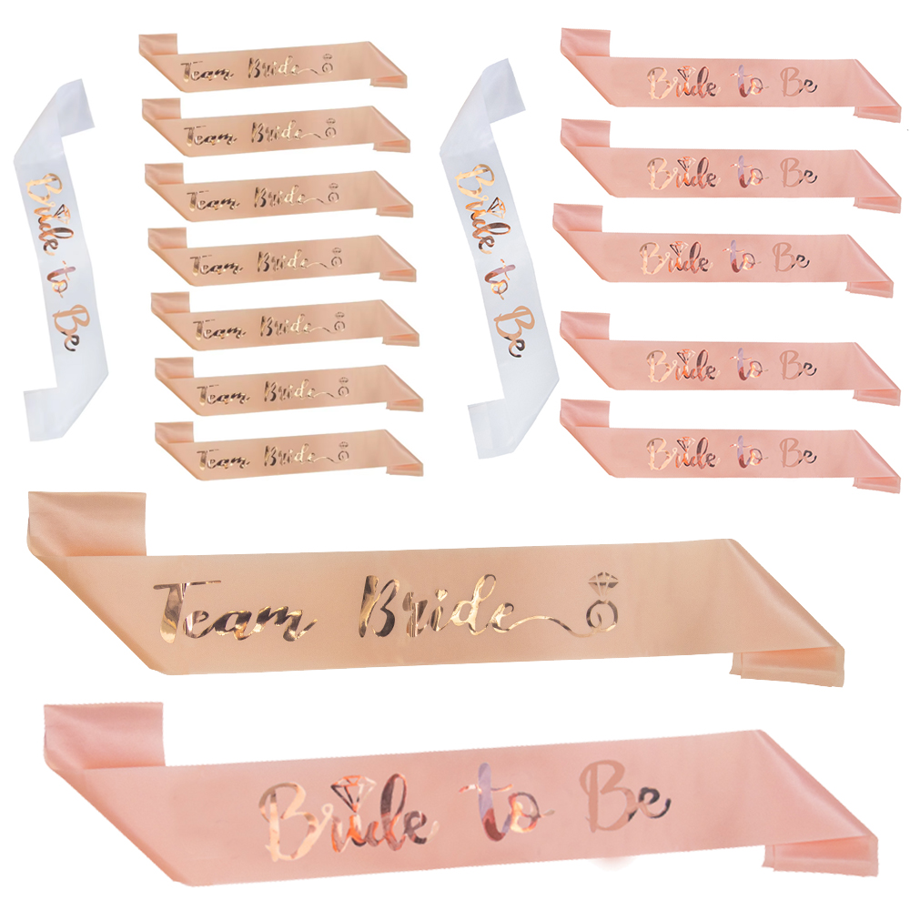 Bride Tribe Sash - Champagne/oro rosa novia para ser equipo
