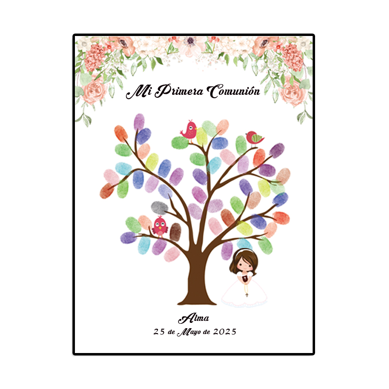 Personalized Guest Book - Tema personalizado, nombre, fecha, huella dactilar,