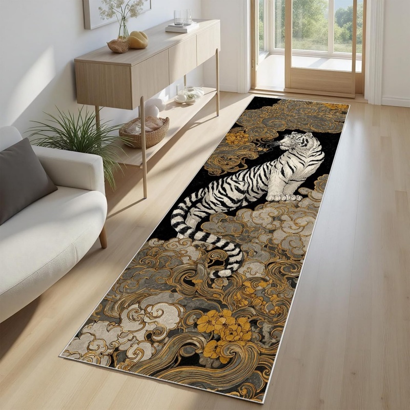 Aisle Runner White - Alfombra Oriental con Diseño de Tigre