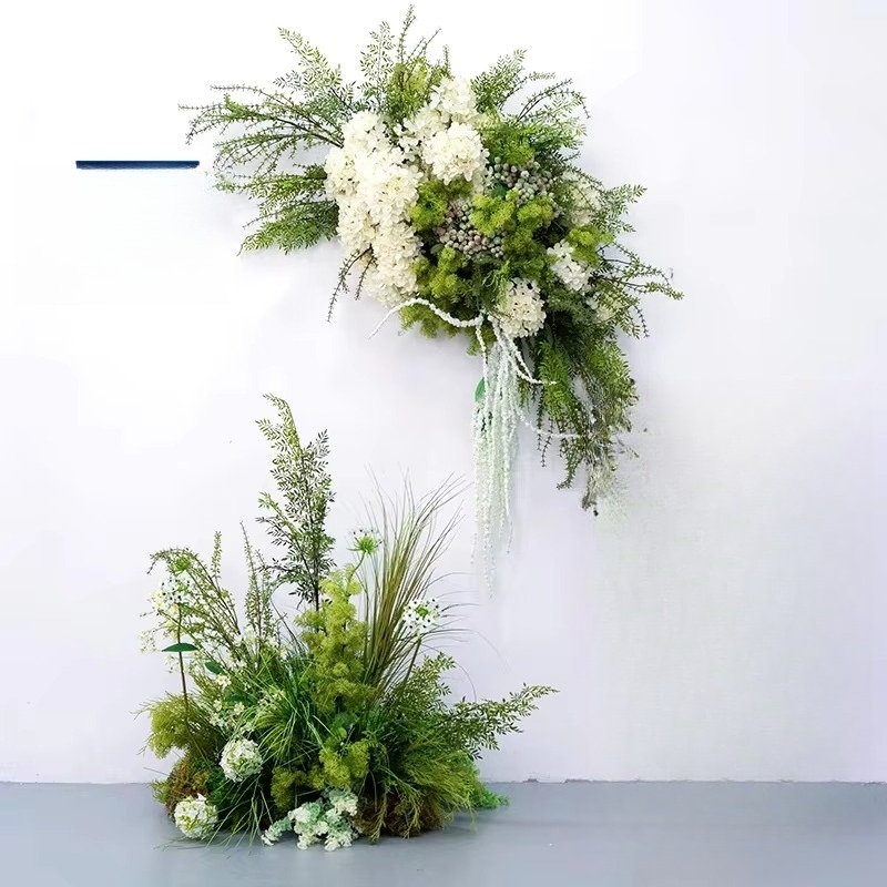 Aisle Runner White - Decoración de boda verde, pasarela, hierba
