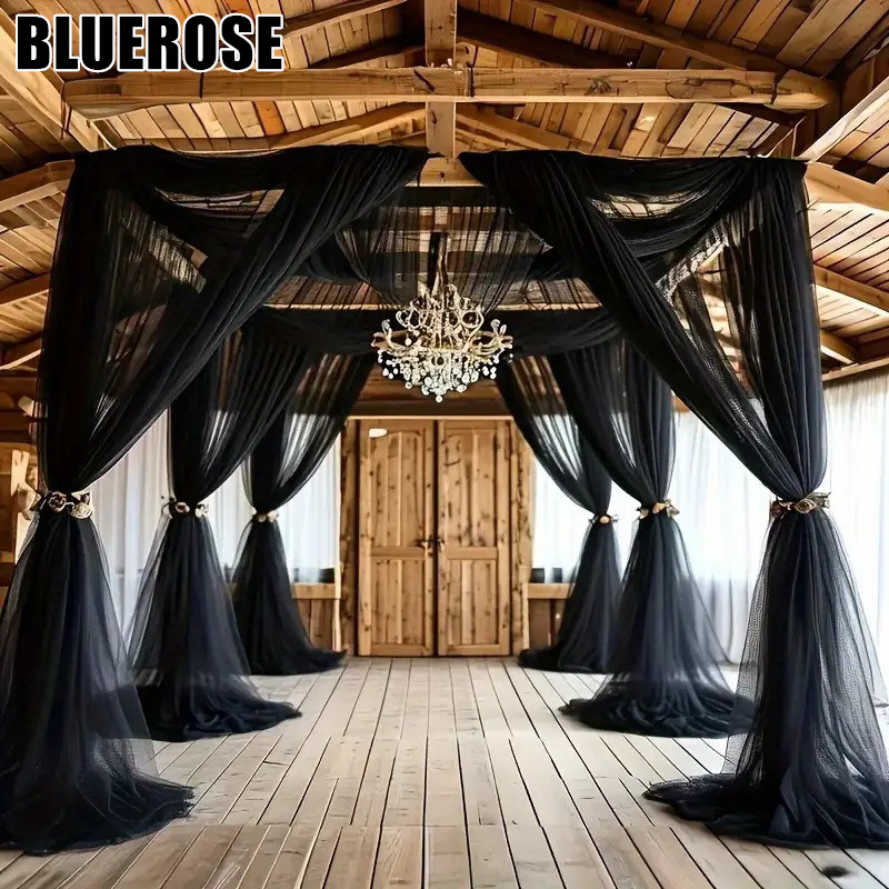 Wedding Backdrop Curtain - Tela de fondo negra para arcos
