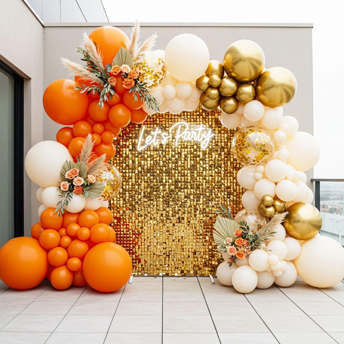 Wedding Balloon Arch - Kit de arco de globos naranjas