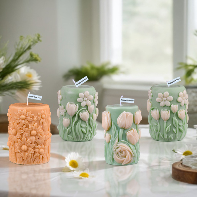 Unity Candle Set - Molde de vela de silicona cilíndrico