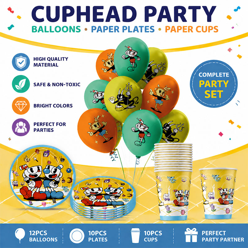 Confetti Balloon Set - Vajilla Desechable con Temática de Fiesta