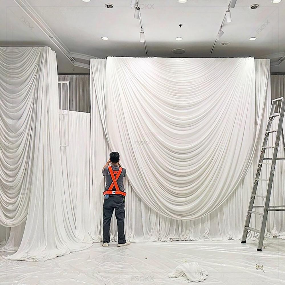FSDKX tela de seda de hielo bl - Wedding Backdrop Curtain reseña y precio