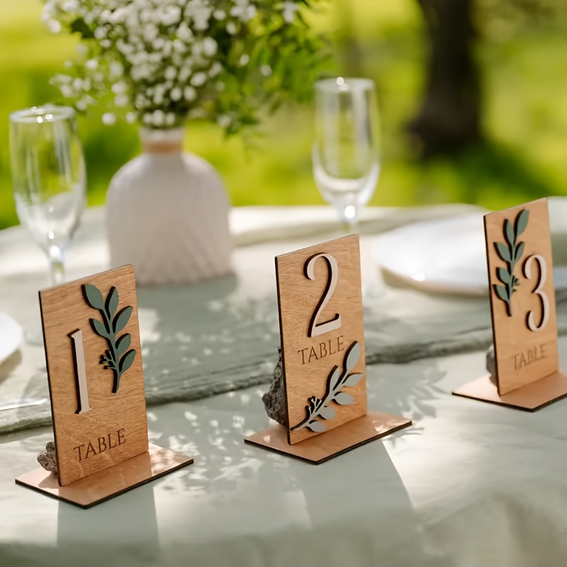 10 letreros de madera con núme - Wedding Ceremony Supply reseña y precio