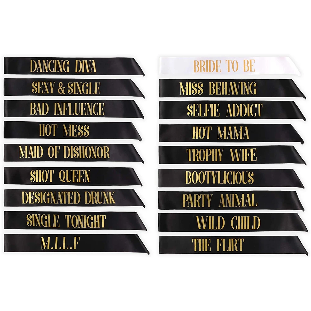 Set de 7/12/18 piezas de banda - Bride Tribe Sash reseña y precio