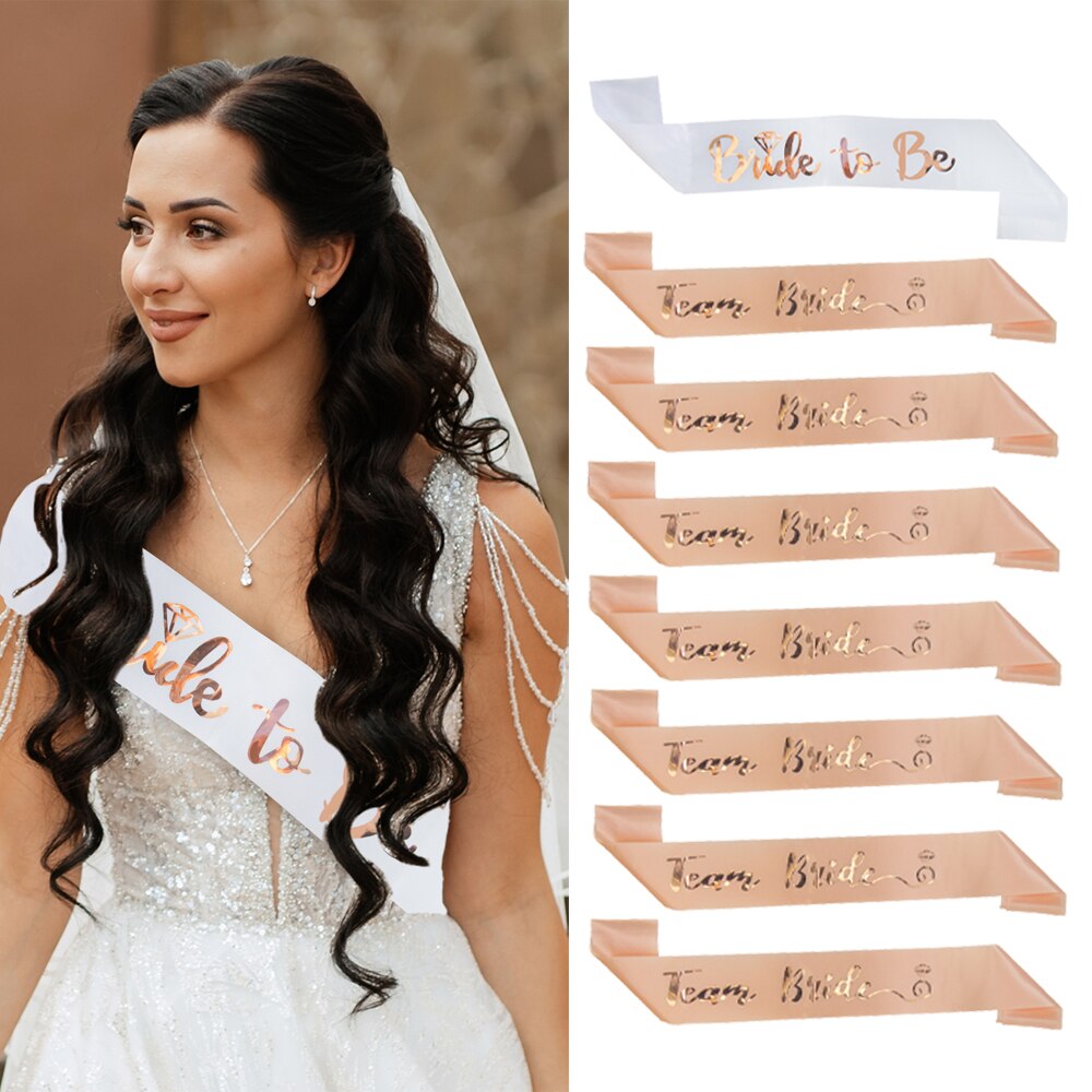 Champagne/oro rosa novia para  - Bride Tribe Sash reseña y precio