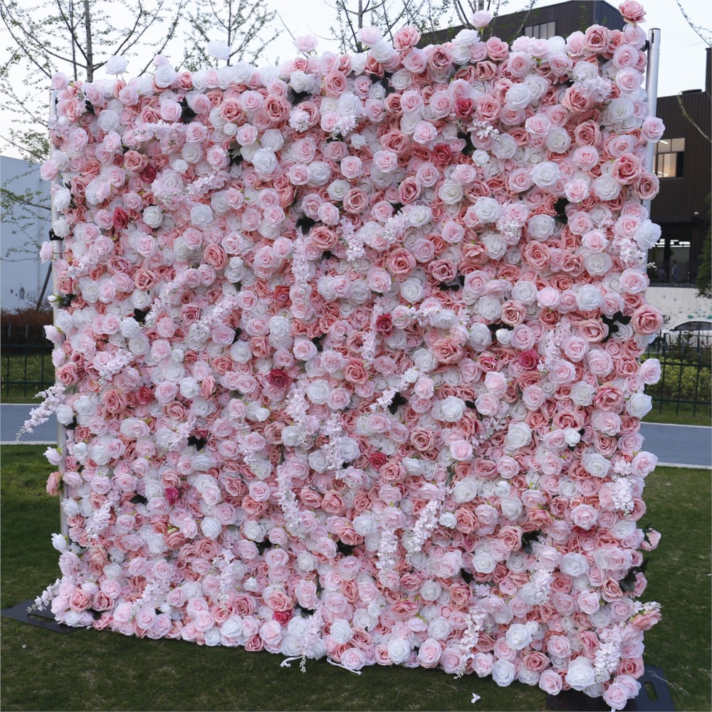 Uflower 5D Rosa Blanca de Tela - Wedding Backdrop Curtain reseña y precio