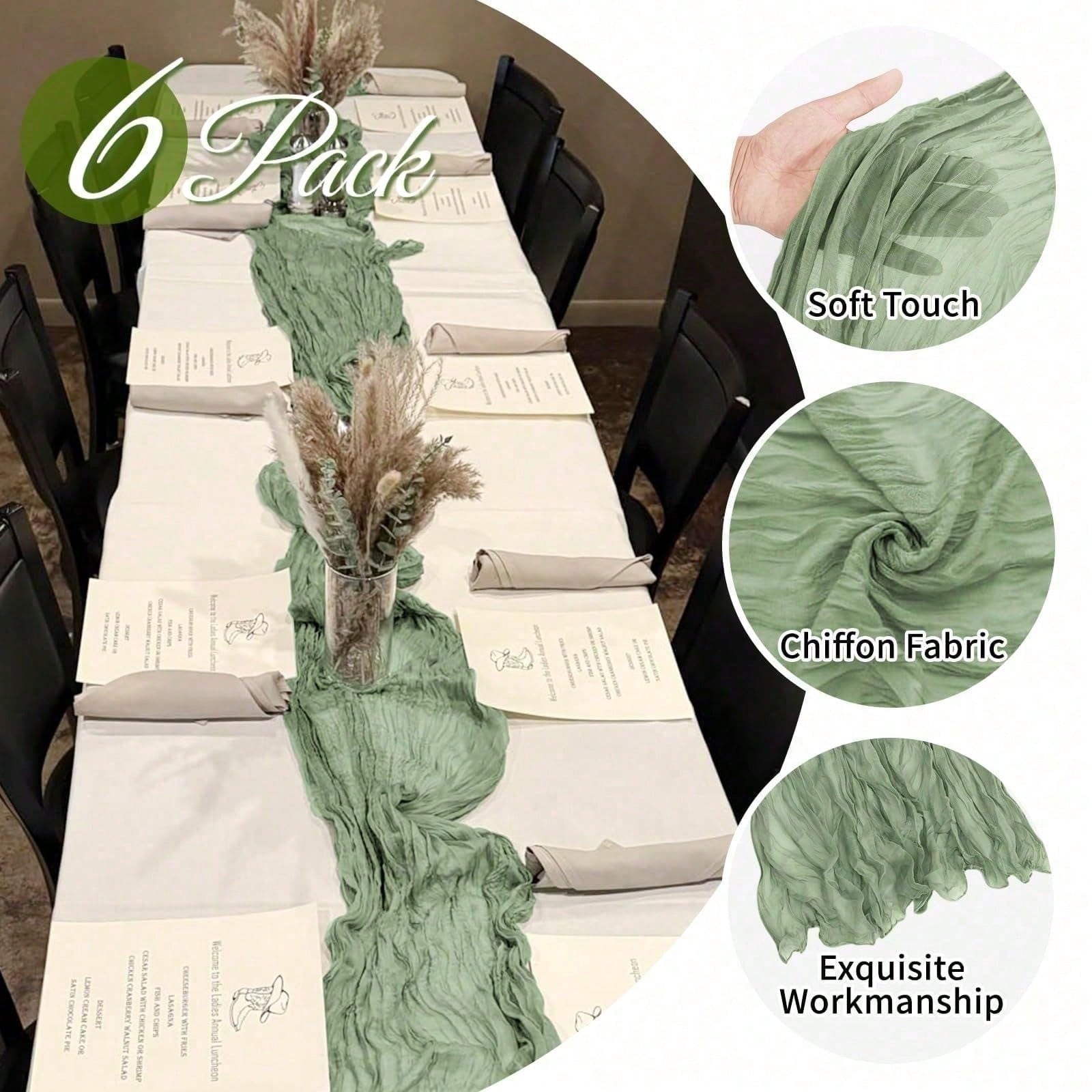 Paquete de 6 manteleras de tel - Wedding Ceremony Supply reseña y precio