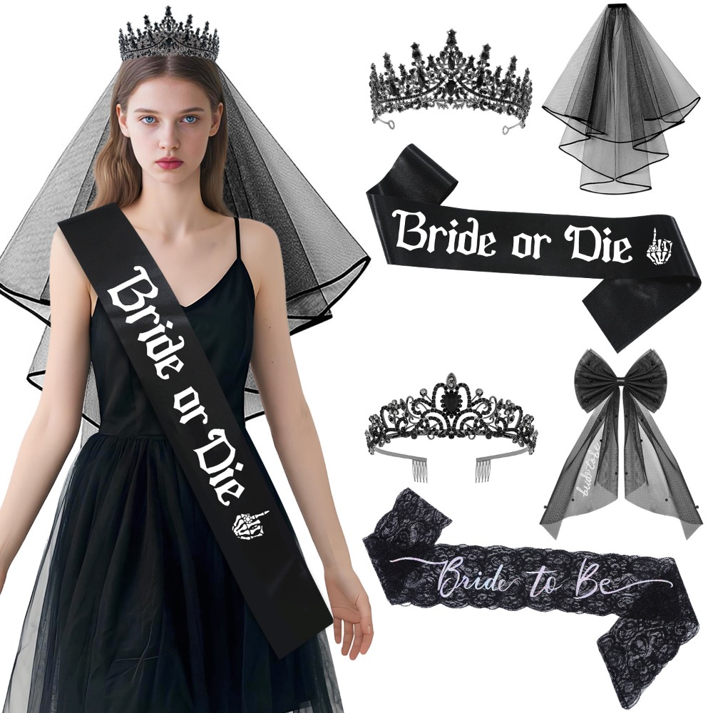 Accesorios góticos negros para - Bride Tribe Sash reseña y precio