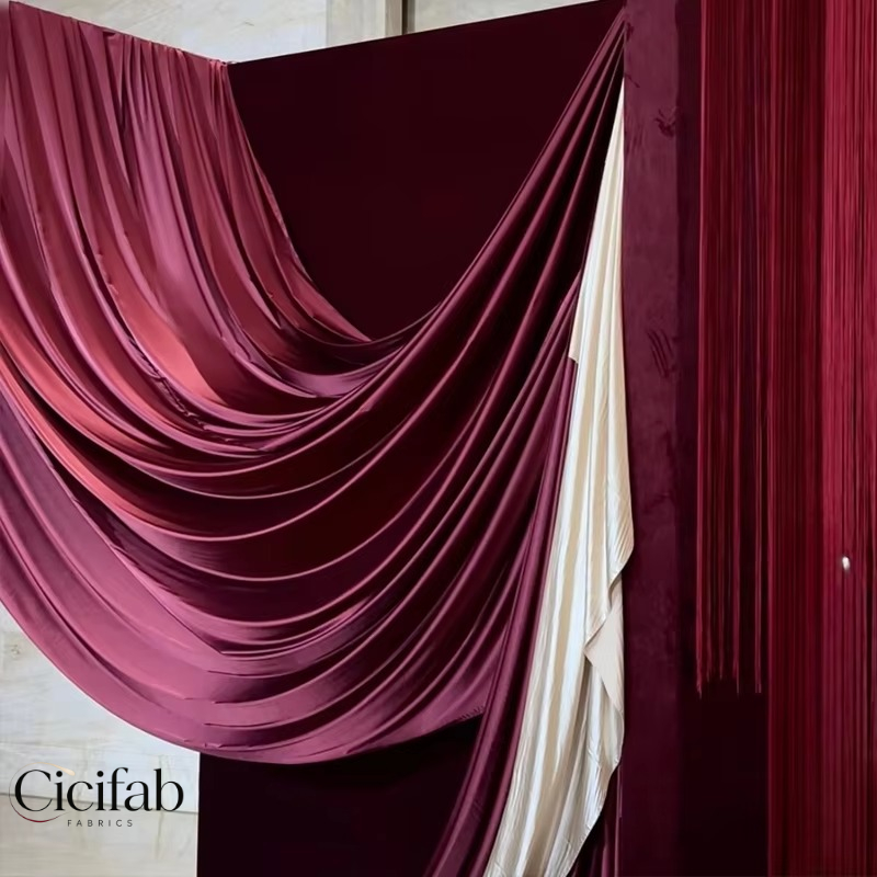 Tela nacarada color champán y  - Wedding Backdrop Curtain reseña y precio