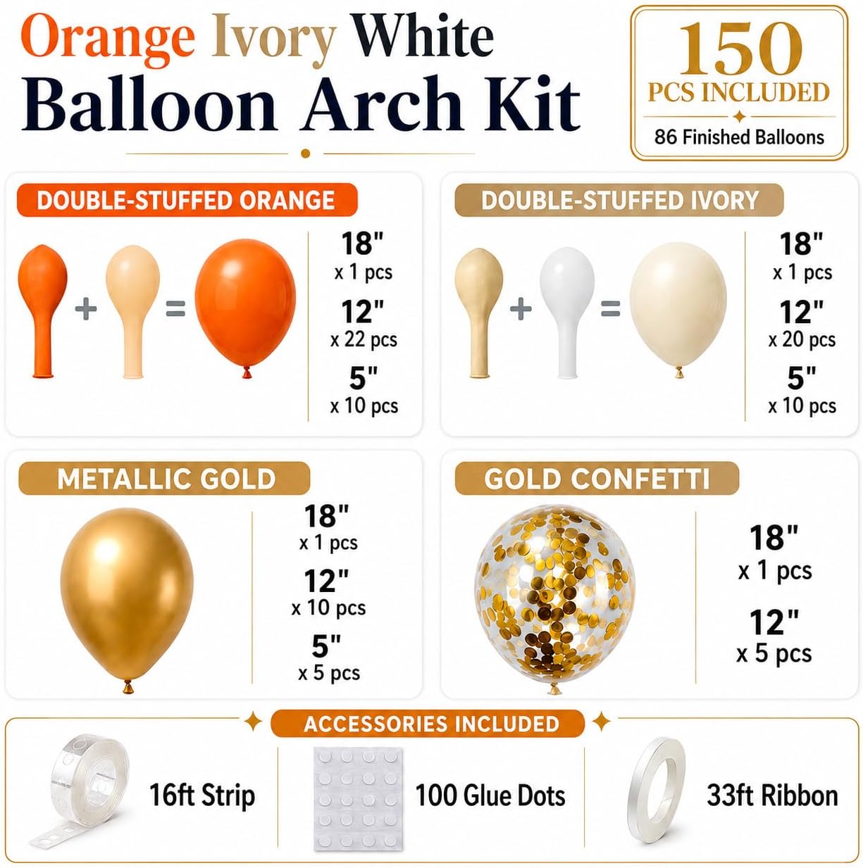Kit de arco de globos naranjas - Wedding Balloon Arch reseña y precio