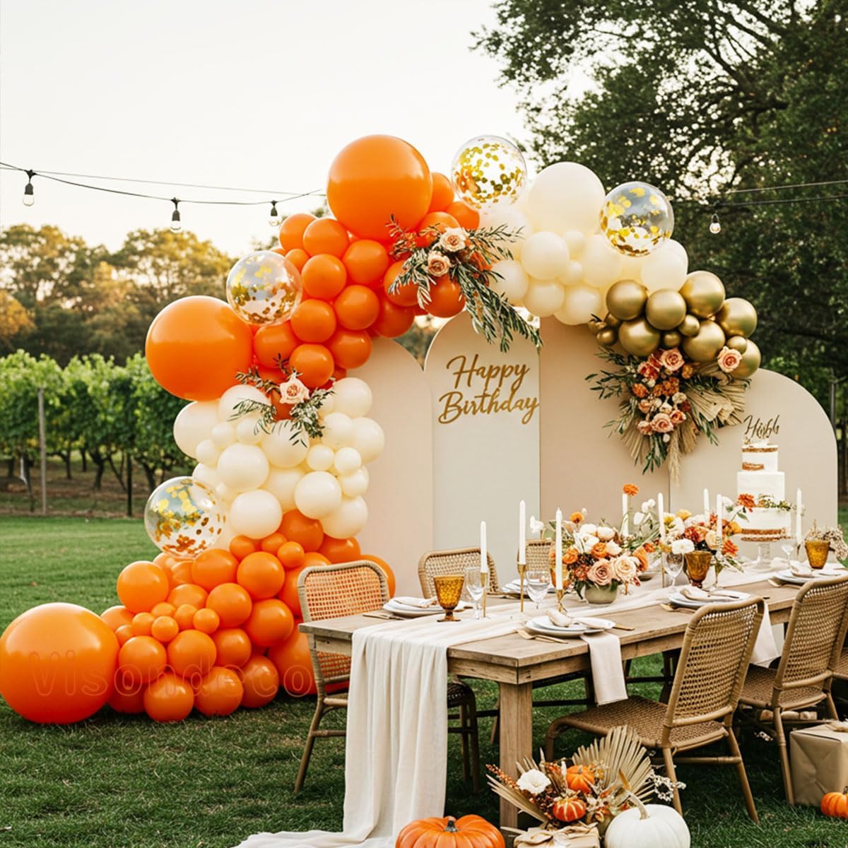 Kit de arco de globos naranjas - Wedding Balloon Arch reseña y precio